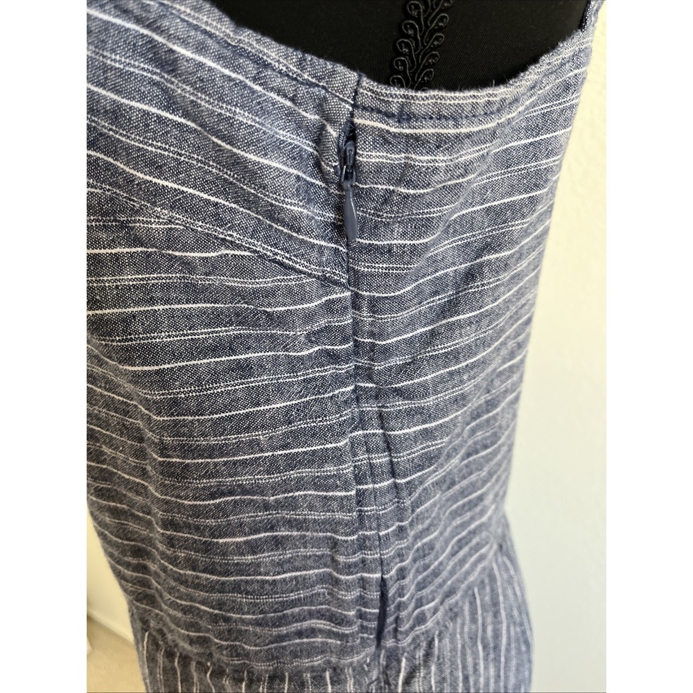 Beach Lunch Lounge Striped Linen Cotton‎ Blend Jumpsuit Size S Wide Leg Pockets - Picture 2 of 8